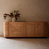 Panama Rattan Buffet styled in living room